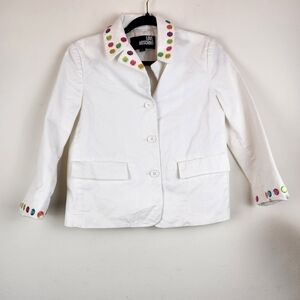 LOVE MOSCHINO white fitted cropped blazer Size US 4